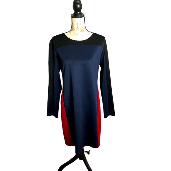 Cato Long Sleeve Blue Red Dress - Picture 1 of 9